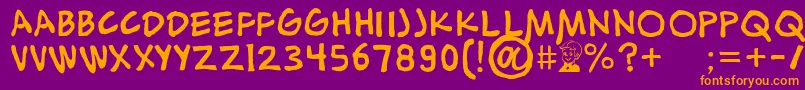 AlexToth Font – Orange Fonts on Purple Background