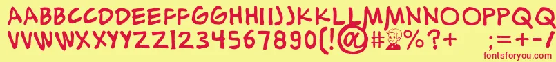 AlexToth Font – Red Fonts on Yellow Background