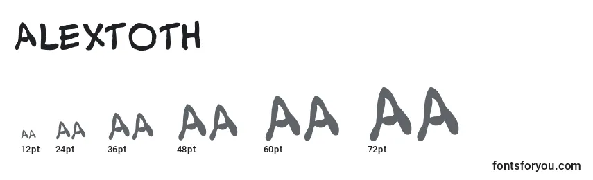 AlexToth Font Sizes