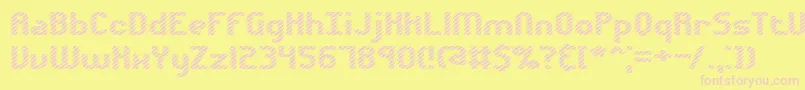 Volatile1Brk-fontti – vaaleanpunaiset fontit keltaisella taustalla