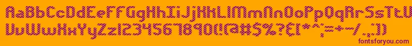 Volatile1Brk-Schriftart – Violette Schriften auf orangefarbenem Hintergrund