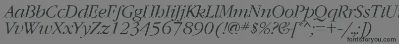 GaramondcttItalic-Schriftart – Schwarze Schriften auf grauem Hintergrund