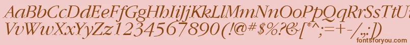 GaramondcttItalic Font – Brown Fonts on Pink Background
