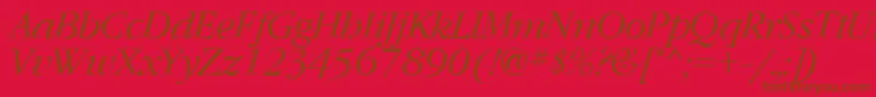 GaramondcttItalic-Schriftart – Braune Schriften auf rotem Hintergrund