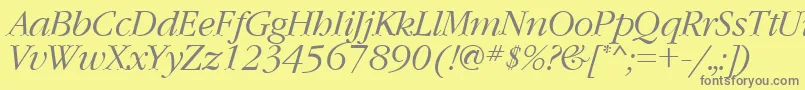 GaramondcttItalic Font – Gray Fonts on Yellow Background