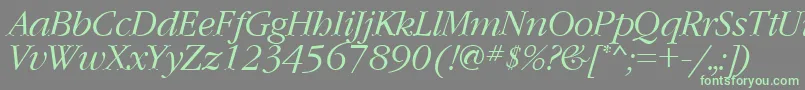 GaramondcttItalic Font – Green Fonts on Gray Background