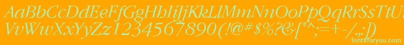 GaramondcttItalic Font – Green Fonts on Orange Background