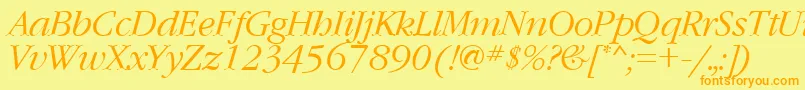 GaramondcttItalic Font – Orange Fonts on Yellow Background