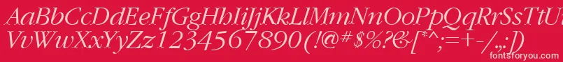 フォントGaramondcttItalic – 赤い背景にピンクのフォント