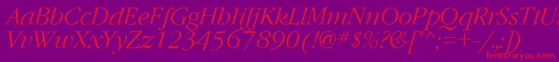 Шрифт GaramondcttItalic – красные шрифты на фиолетовом фоне