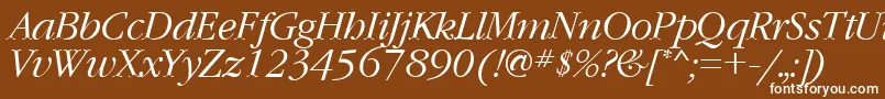 Czcionka GaramondcttItalic – białe czcionki na brązowym tle
