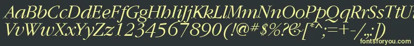 Шрифт GaramondcttItalic – жёлтые шрифты на чёрном фоне