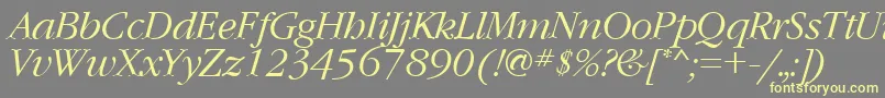Czcionka GaramondcttItalic – żółte czcionki na szarym tle
