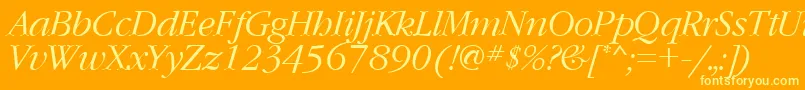 GaramondcttItalic Font – Yellow Fonts on Orange Background