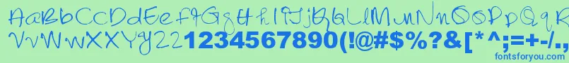 Lalithabai Font – Blue Fonts on Green Background