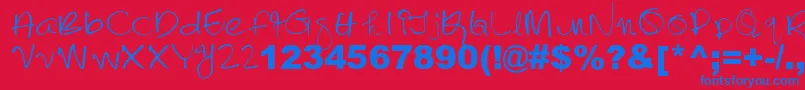 Lalithabai Font – Blue Fonts on Red Background