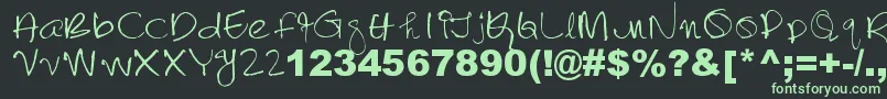 Lalithabai Font – Green Fonts on Black Background