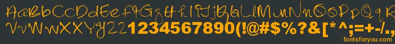 フォントLalithabai – 黒い背景にオレンジの文字