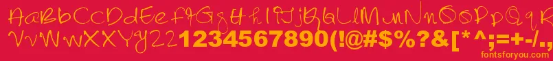 Lalithabai Font – Orange Fonts on Red Background