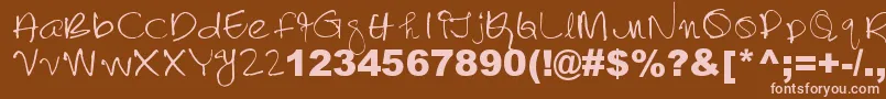 Lalithabai Font – Pink Fonts on Brown Background