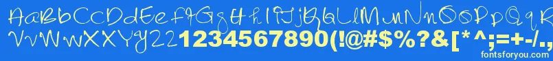 Lalithabai Font – Yellow Fonts on Blue Background