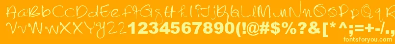 Czcionka Lalithabai – żółte czcionki na pomarańczowym tle