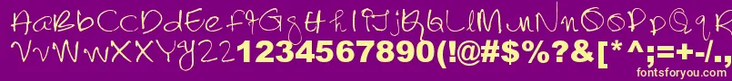 Lalithabai Font – Yellow Fonts on Purple Background