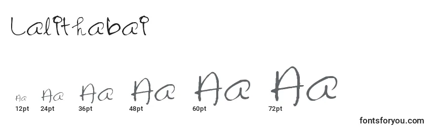 Размеры шрифта Lalithabai
