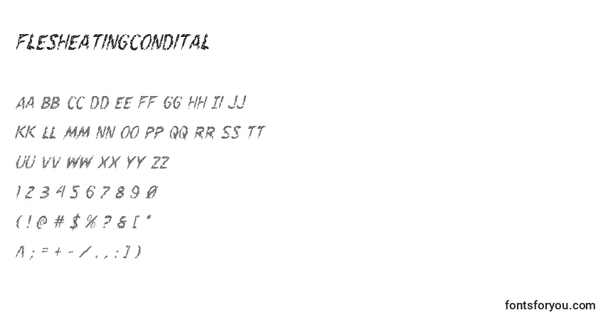 Шрифт Flesheatingcondital – алфавит, цифры, специальные символы