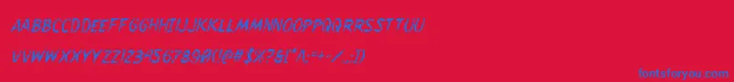 Flesheatingcondital Font – Blue Fonts on Red Background