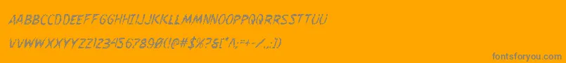 Flesheatingcondital-Schriftart – Graue Schriften auf orangefarbenem Hintergrund