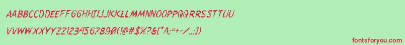 Flesheatingcondital-fontti – punaiset fontit vihreällä taustalla