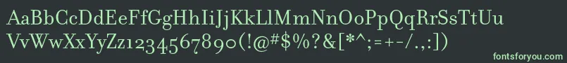 フォントFilosofiaCyrWebRegular – 黒い背景に緑の文字