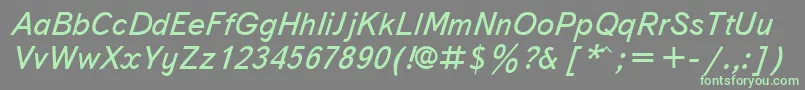 fuente UkrainiantextbookItalic – Fuentes Verdes Sobre Fondo Gris