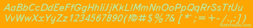 UkrainiantextbookItalic-Schriftart – Grüne Schriften auf orangefarbenem Hintergrund