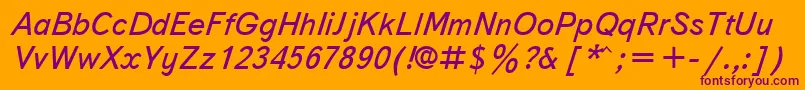 UkrainiantextbookItalic Font – Purple Fonts on Orange Background