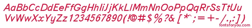 フォントUkrainiantextbookItalic – 赤い文字