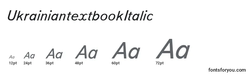 UkrainiantextbookItalic Font Sizes