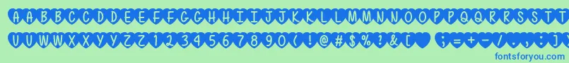 LoveIsAwesome2Ttf Font – Blue Fonts on Green Background