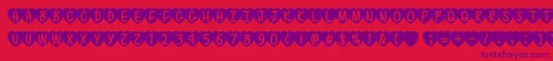 LoveIsAwesome2Ttf-Schriftart – Violette Schriften auf rotem Hintergrund