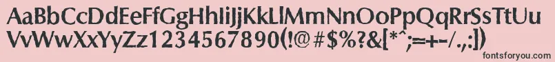 フォントColumbiaantiqueBold – ピンクの背景に黒い文字