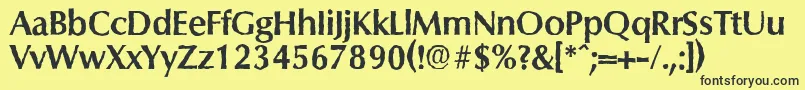 Шрифт ColumbiaantiqueBold – чёрные шрифты на жёлтом фоне