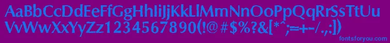 ColumbiaantiqueBold-fontti – siniset fontit violetilla taustalla