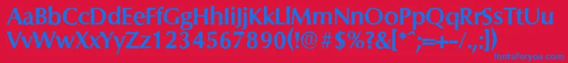 フォントColumbiaantiqueBold – 赤い背景に青い文字