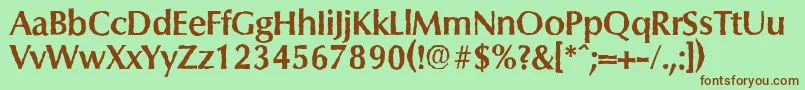 ColumbiaantiqueBold-fontti – ruskeat fontit vihreällä taustalla