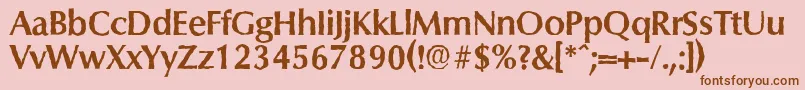 フォントColumbiaantiqueBold – ピンクの背景に茶色のフォント