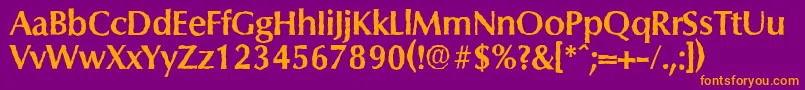 Шрифт ColumbiaantiqueBold – оранжевые шрифты на фиолетовом фоне