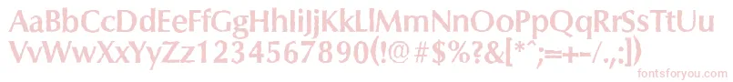 フォントColumbiaantiqueBold – 白い背景にピンクのフォント