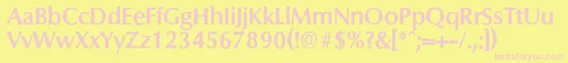 ColumbiaantiqueBold-fontti – vaaleanpunaiset fontit keltaisella taustalla