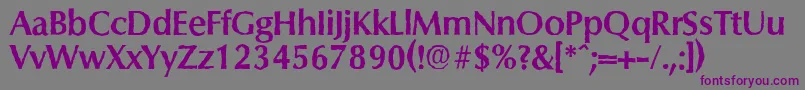 フォントColumbiaantiqueBold – 紫色のフォント、灰色の背景